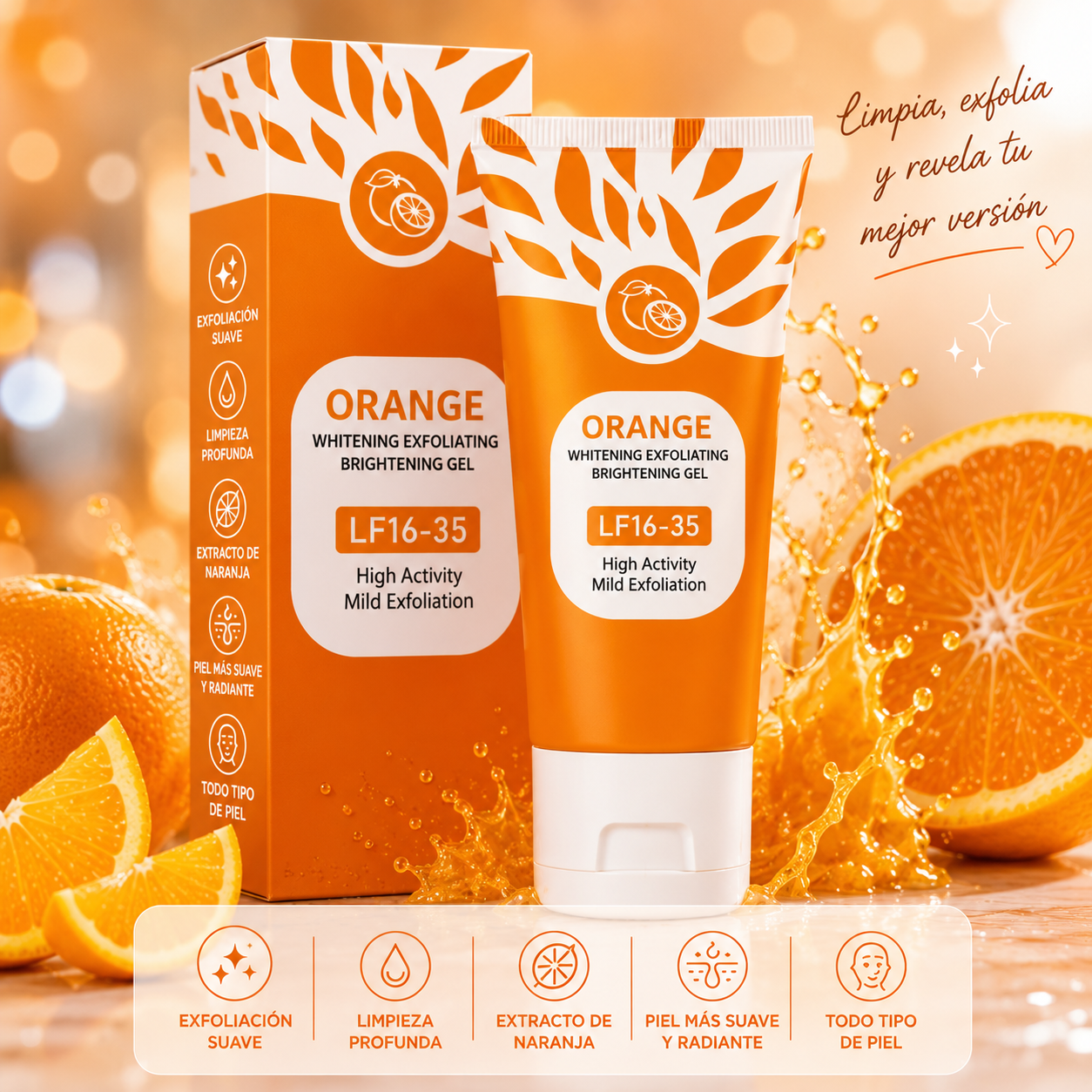 Gel Exfoliante Facial - Enzimas de Naranja