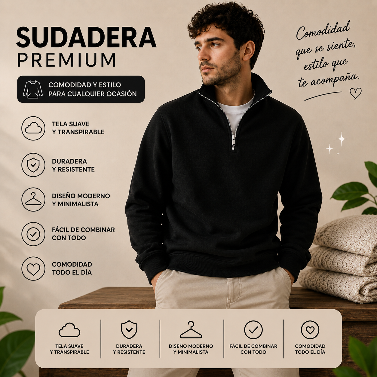Polera Zipper Old Money